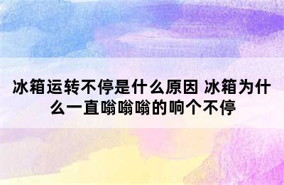 冰箱运转不停是什么原因 冰箱为什么一直嗡嗡嗡的响个不停